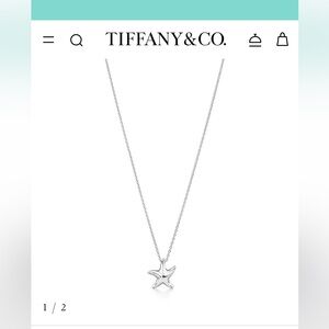 Tiffany & Co. Elsa Peretti Starfish Pendant Necklace 925 Sterling Silver, 16"